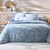 Linge de lit C&eacute;line en coton imprim&eacute; floral (bleu gris&eacute;)