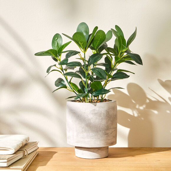 Plante artificielle en pot (gris)