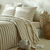 Linge de lit Romy rayé - en coton (beige)