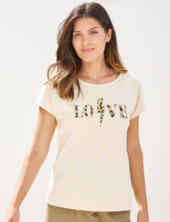 T-shirt manches courtes,  imprim&eacute; (naturel)