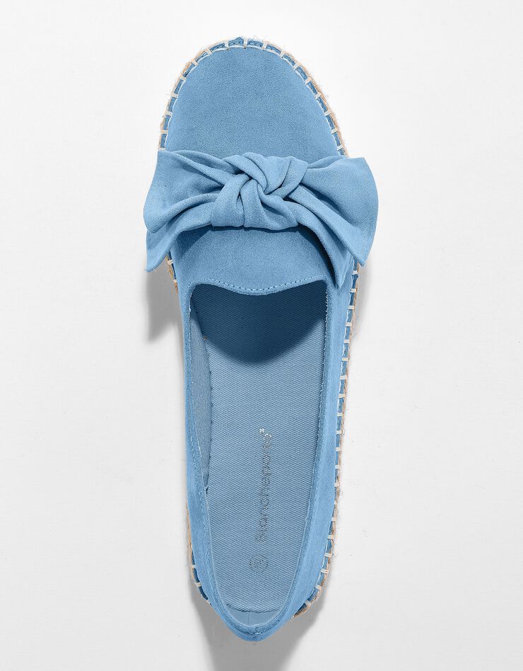 Mocassins espadrilles noeud à semelle corde crantée  (bleu ciel)