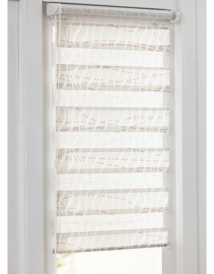 Store jour/nuit motif serpentins (taupe / blanc)