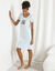 Chemise de nuit courte imprimée "vase fleuri" (aqua)