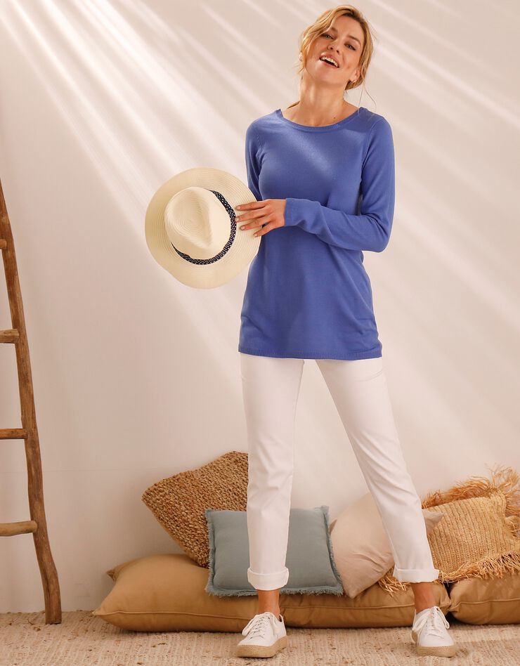 Pull uni laçage dos (bleu) Pull uni laçage dos (bleu)