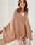 Poncho couvre-épaules en maille (beige chiné)