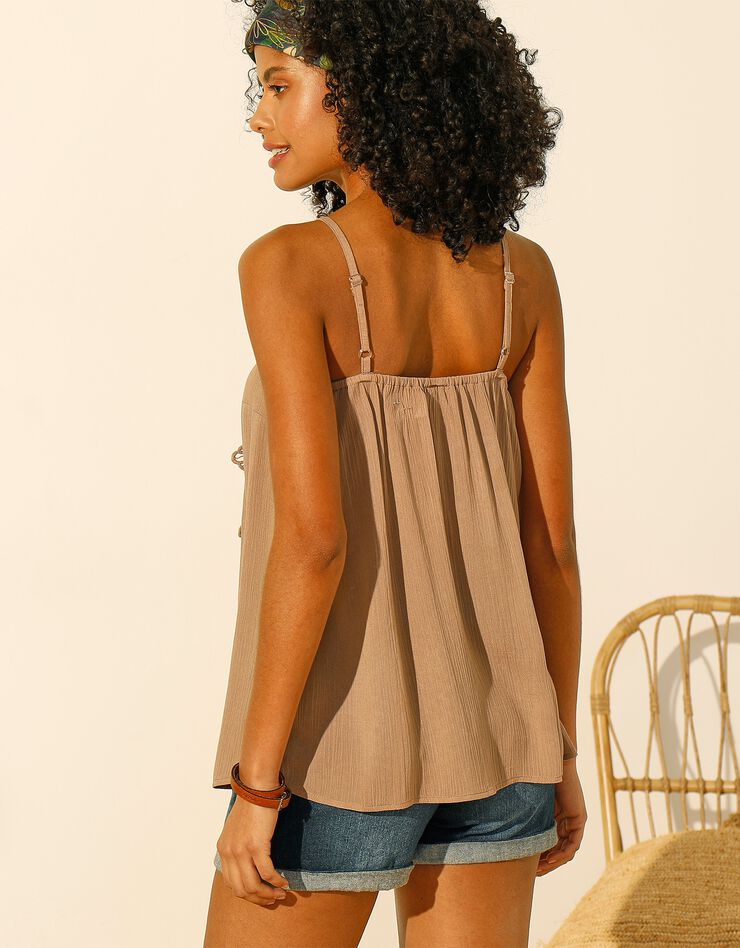 Top encolure macramé (taupe) Top encolure macramé (taupe)
