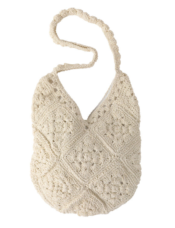 Sac crochet&eacute; en coton (naturel)