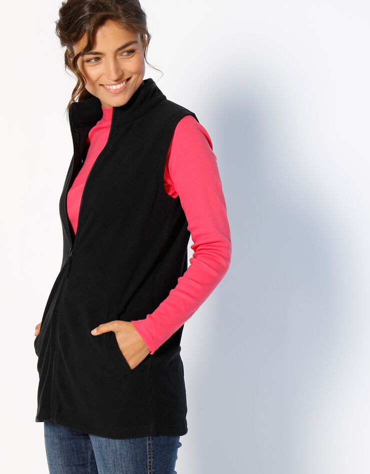 Veste polaire zippée sans manches (noir) Veste polaire zippée sans manches (noir)