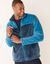 Blouson bicolore zippé polaire toucher peluche (bleu canard / marine)