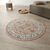 Tapis rond motifs perse (rose)