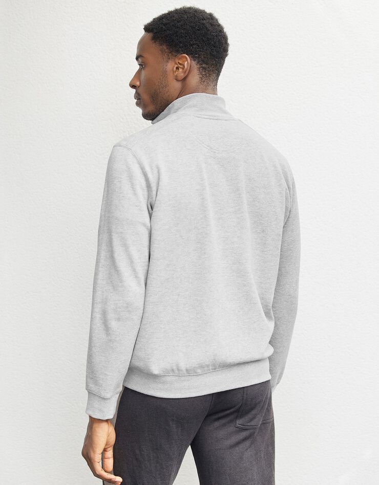 Sweat entièrement zippé uni (gris chiné)