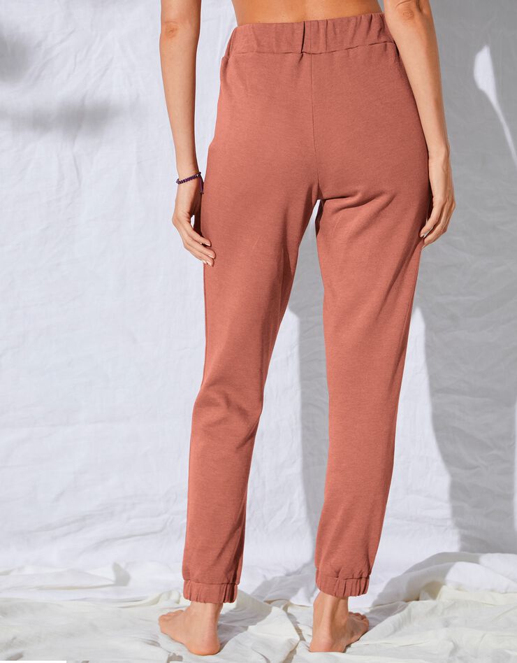 Pantalon jogger molleton fluide uni (terracotta) Pantalon jogger molleton fluide uni (terracotta)