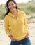 Pull col zippé, maille anglaise (curry chiné)