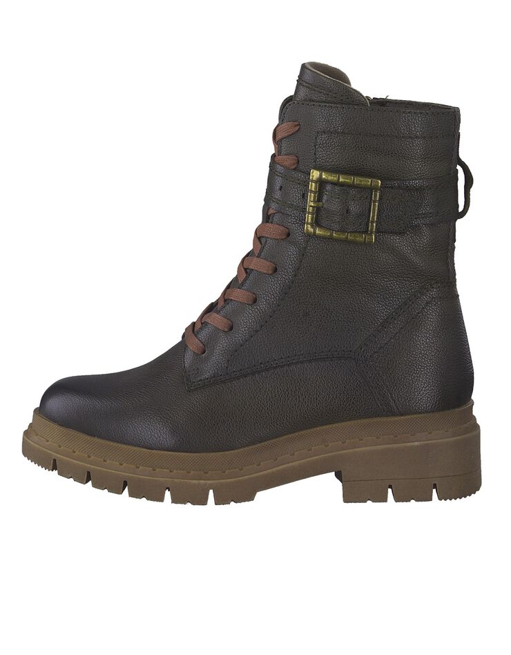 Boots mi-hautes cuir - largeur confort (kaki) Boots mi-hautes cuir - largeur confort (kaki)