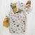 Linge de lit enfant imprimé Zoo - coton  (gris clair)