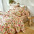 Linge de lit Kelly en coton imprimé floral (beige)