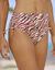 Culotte de bain taille haute Vinia, coulissée côtés (écru / chocolat)