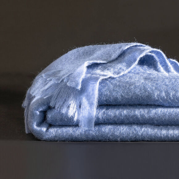Couverture laine mohair angora (lavande)