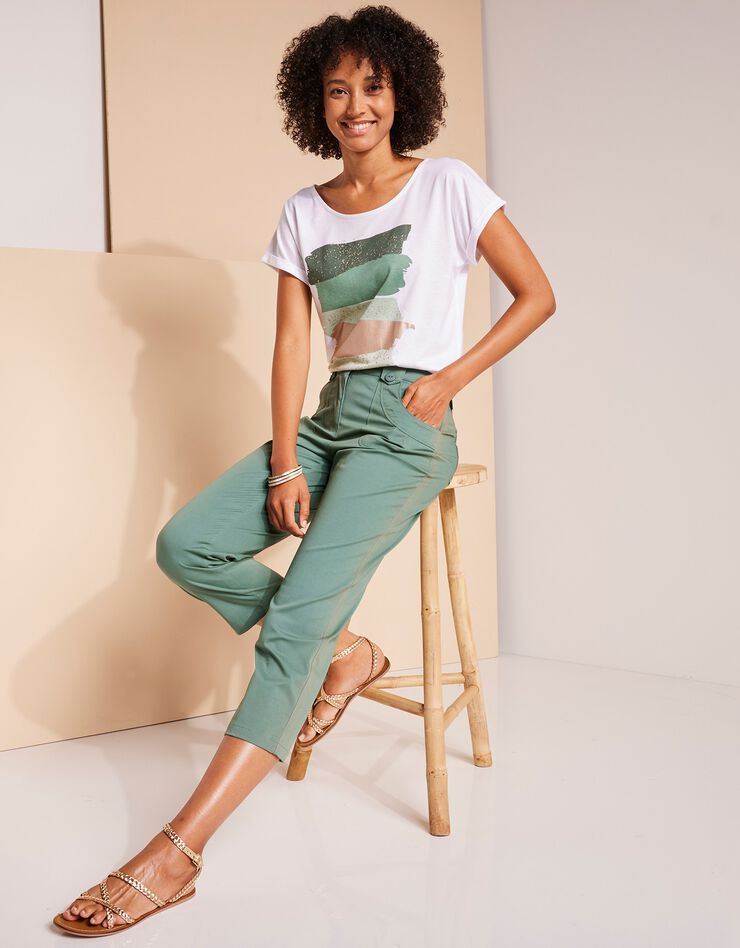 Tee-shirt boite imprimé "arty", maille jersey (vert) Tee-shirt boite imprimé "arty", maille jersey (vert)
