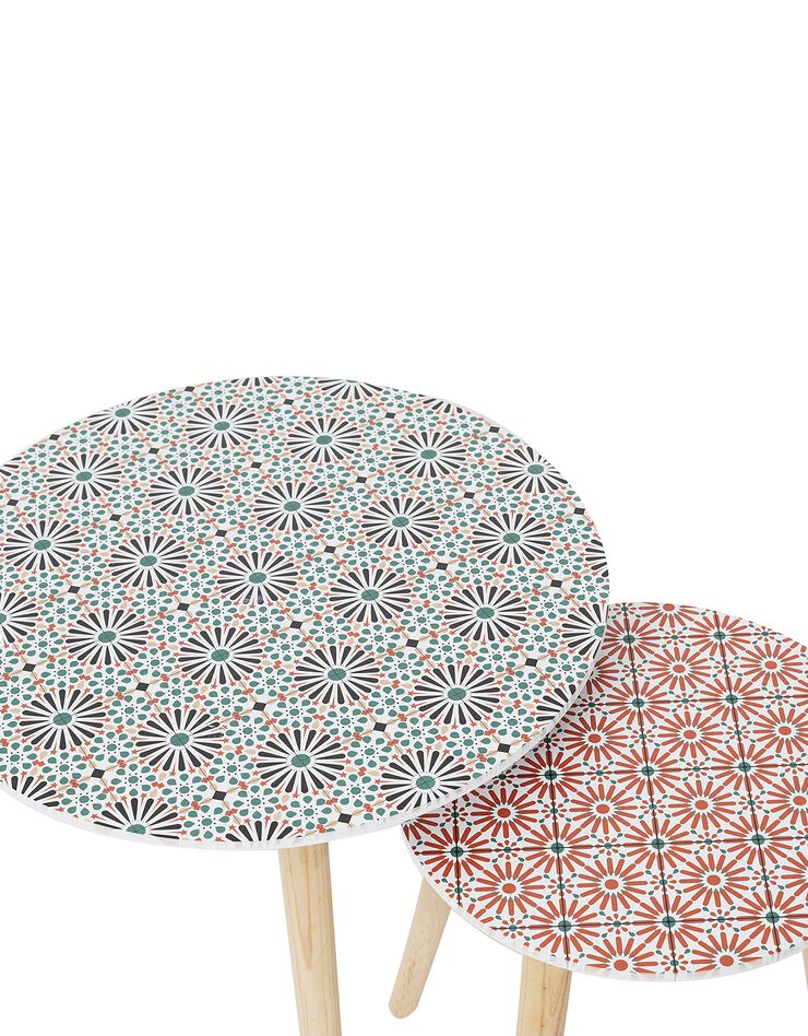 Tables gigognes motifs mosaïque - lot de 2 (multicolore)