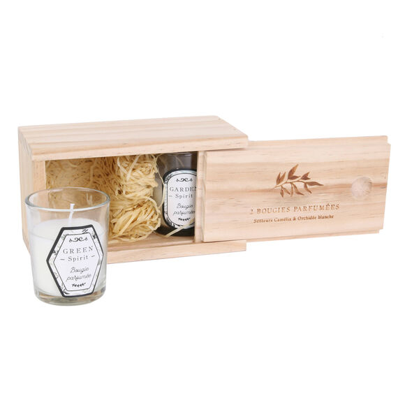 Coffret de 2 bougies parfumées (blanc)