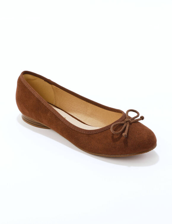 Ballerines plates microfibre (chocolat)