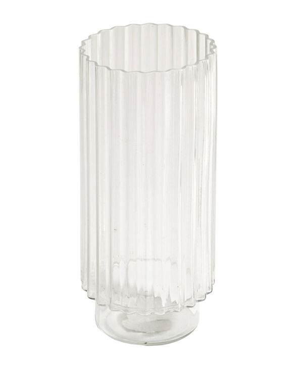 Vase en verre strié (transparent)