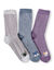 Chaussettes rayées fantaisie à motifs animaux - lot de 3 (gris + bleu + mauve)