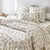Linge de lit Petunia en coton imprim&eacute; (sable)