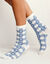 Chaussettes imprim&eacute;es coeurs - lot de 4 paires (bleu)
