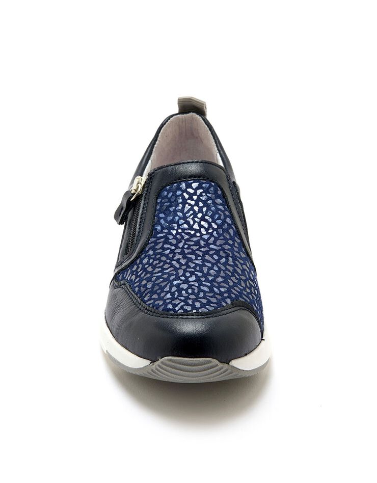 Sans-gêne zippées ultra flexibles en cuir (marine) Sans-gêne zippées ultra flexibles en cuir (marine)