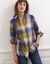 Chemise longue grands carreaux flanelle (vert mousse / écru)