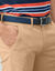 Ceinture tress&eacute;e extensible finitions cuir (marine)