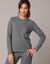T-shirt col rond, maille grattée (anthracite chiné)