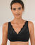 Soutien-gorge post-opératoire coton stretch forme foulard - sans armatures. (noir)
