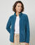 Veste zipp&eacute;e col montant, manches longues, maille polaire (bleu)