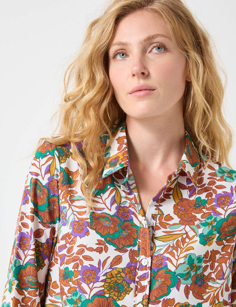 Chemisier Crop Transparent Free People, Noir Fleurs, Taille XS - Très Bon état