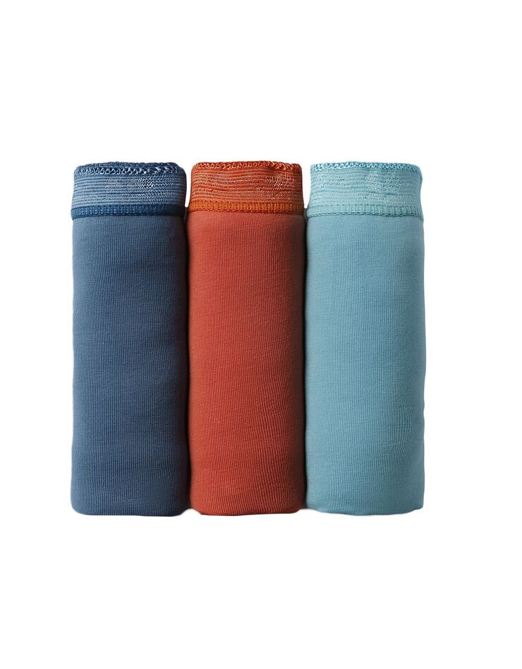 Culotte midi basique - lot de 3 (orange + bleu + bleu canard)