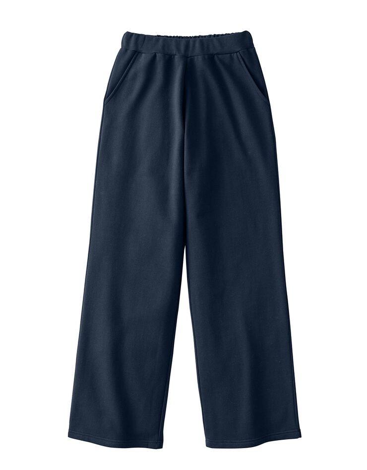 Pantalon coupe large molleton taille élastiquée (indigo)