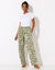 Pantalon large fluide, imprimé bicolore (kaki / beige)