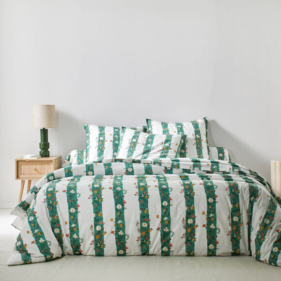 Linge de lit C&eacute;leste en coton imprim&eacute;  (vert)