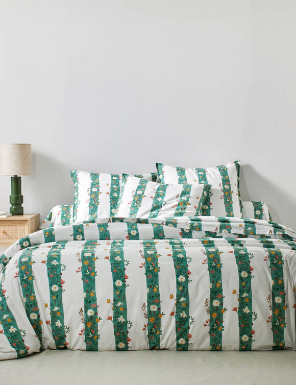 Linge de lit C&eacute;leste en coton imprim&eacute;  (vert)