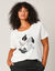 T-shirt manches courtes print placé (blanc)