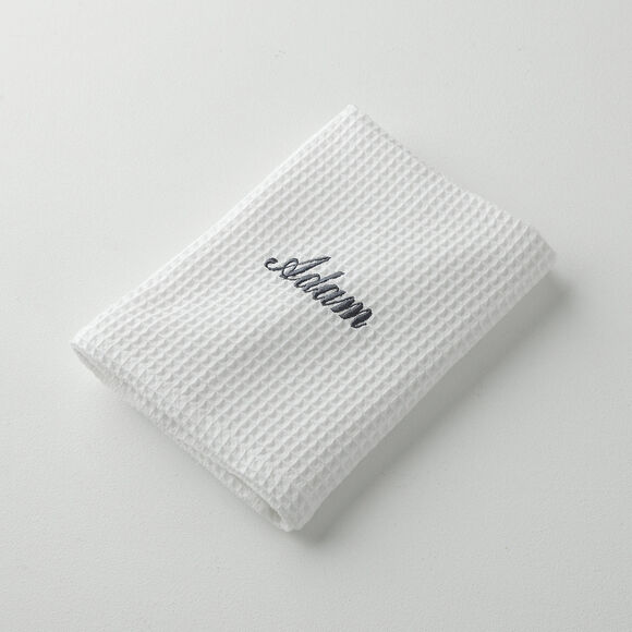 Serviette de bain nid d'abeille  Colombine&reg;, personnalisable, 240 g/m2 (blanc)
