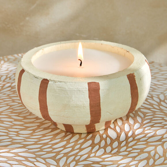 Bougie parfum&eacute;e bicolore (blanc/orange)