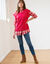 Pull torsadé sans manches, épaules tombantes (bois de rose)