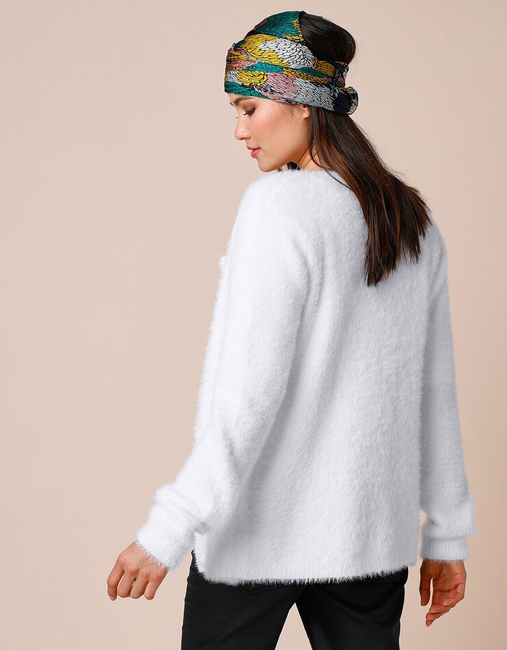 Cardigan en maille douceur (blanc cassé) Cardigan en maille douceur (blanc cassé)