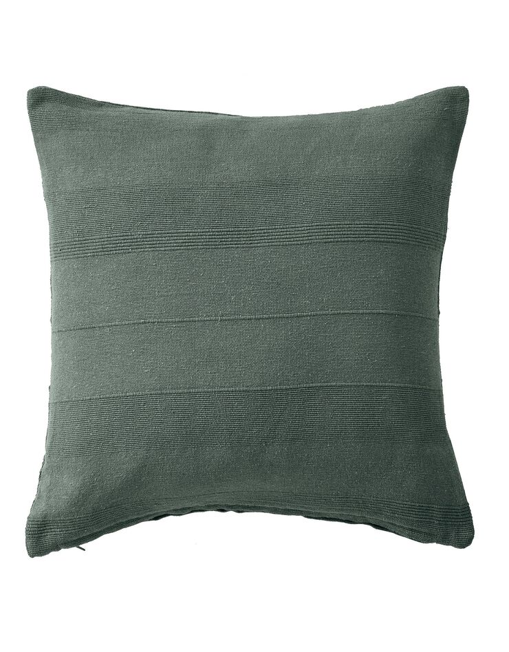 Housse coussin unie coton tissage artisanal - lot de 2 (vert grisé) Housse coussin unie coton tissage artisanal - lot de 2 (vert grisé)