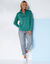 Sweat col montant zippé en molleton gratté (vert émeraude)