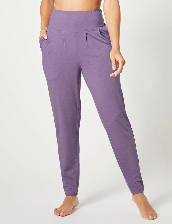 Pantalon de yoga en maille, coupe ultra confort (mauve)